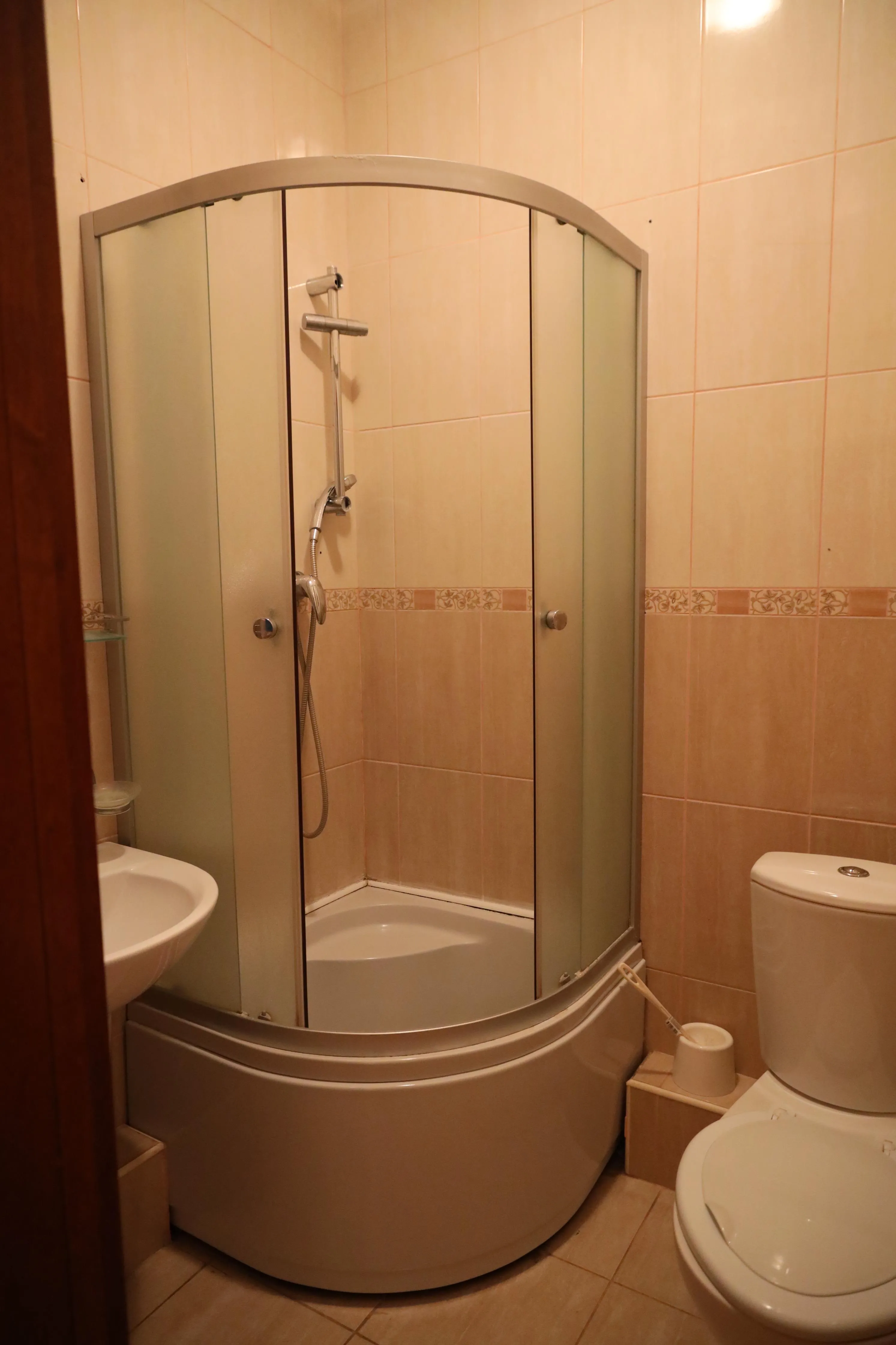 The shower cabin in a room