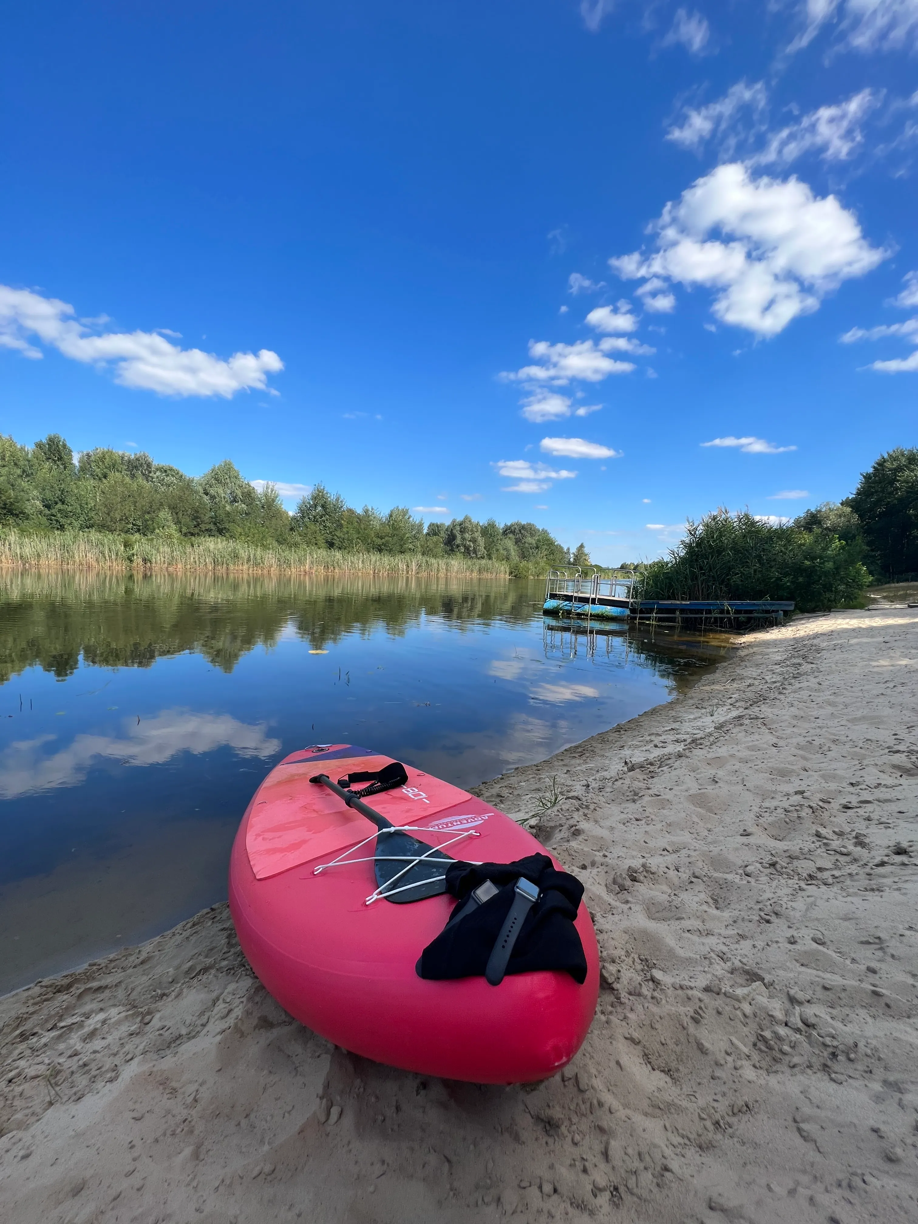 Paddleboarding on the lake near the sanatorium
